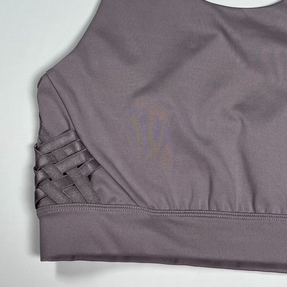 Under Armour Sports Bra Size Small Light Purple Strappy Sides Mesh Back - Picture 6 of 10
